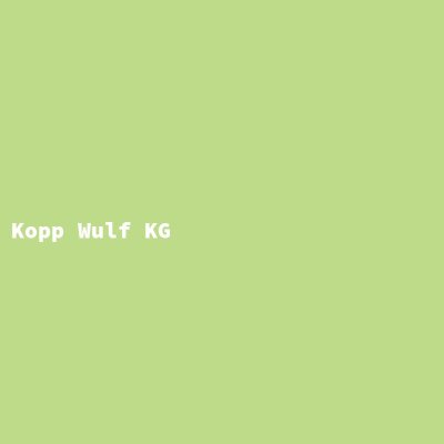 Hersteller: Kopp Wulf KG
